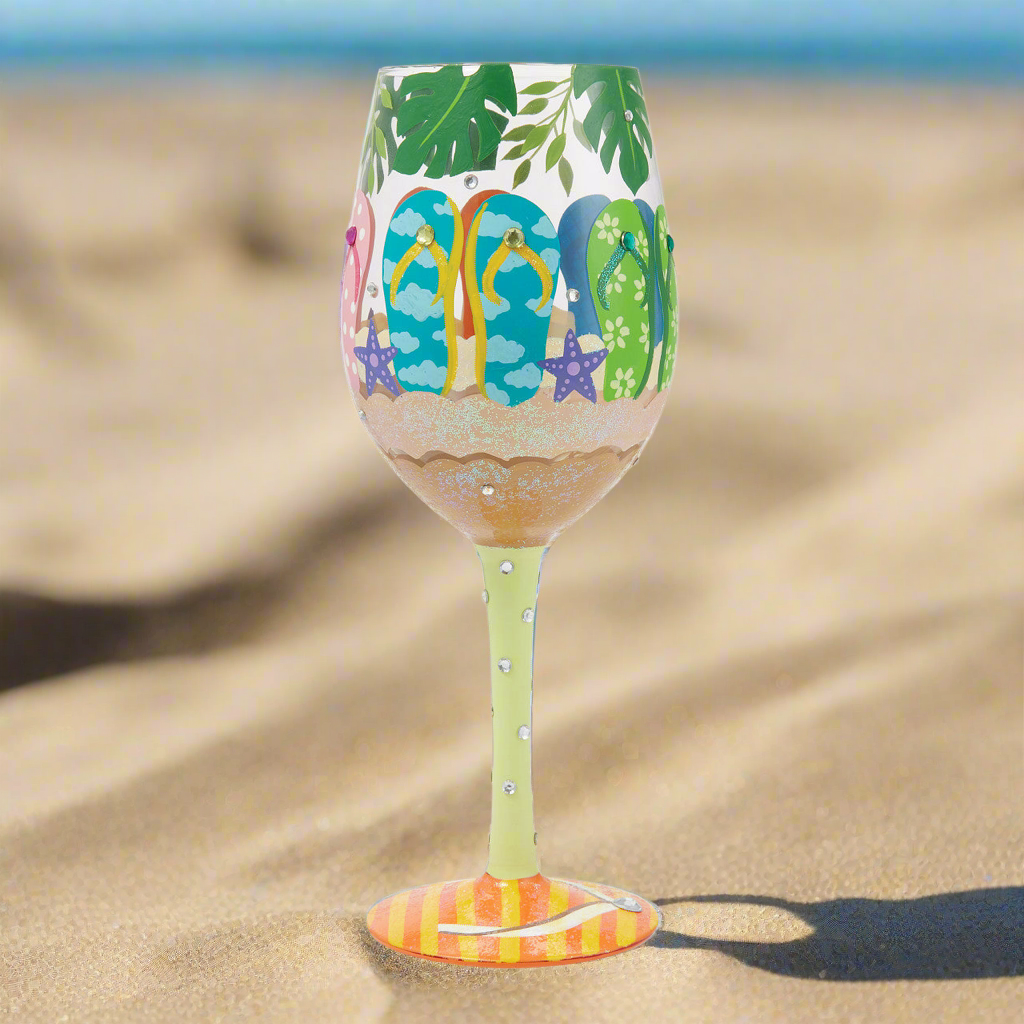 Stuck in the Sand Wine Glass- Lolita -Hand-Painted