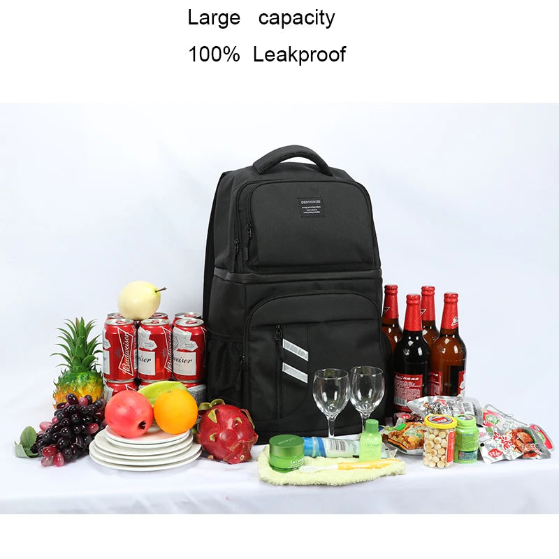 Insulated Picnic Backpack Thermo Beer Cooler Bags Refrigerator for Women Kids Thermal Bag 2 Compartment Outdoor Hiking