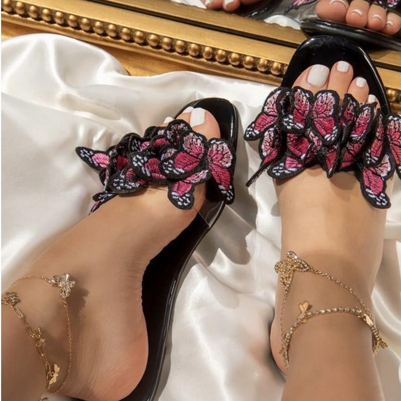 Summer Slippers Fashion Butterfly Flat Sandals for Outdoor - AroundTheWineCooler