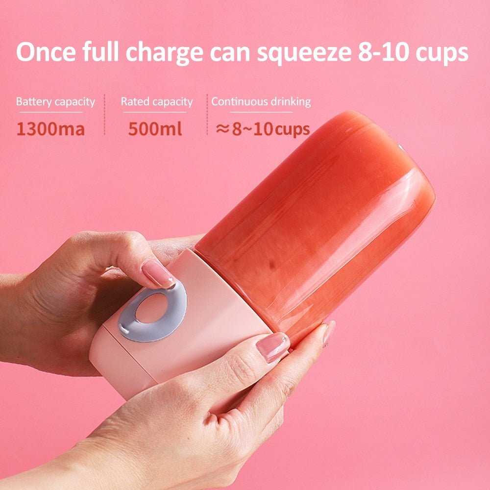 Mini Portable Blender USB Rechargeable 500ml Cup Bottle Electric - AroundTheWineCooler