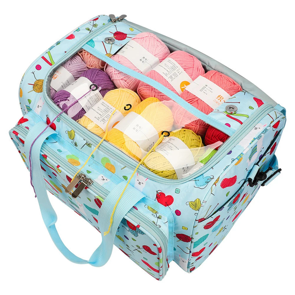 Embroidery Thread Storage Bag Large Capacity Knitting Crochet Hooks Organizer Thread Yarn Case Holder Sewing Tools Bag