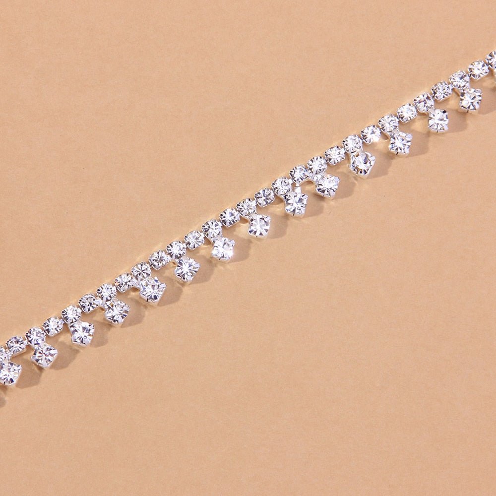 Rhinestone Water Drop Anklet Foot Jewelry for Women Silver/Gold - AroundTheWineCooler