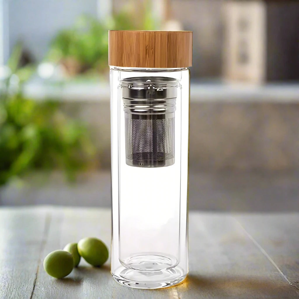 Glass Tea Infuser Bottle - AroundTheWineCooler
