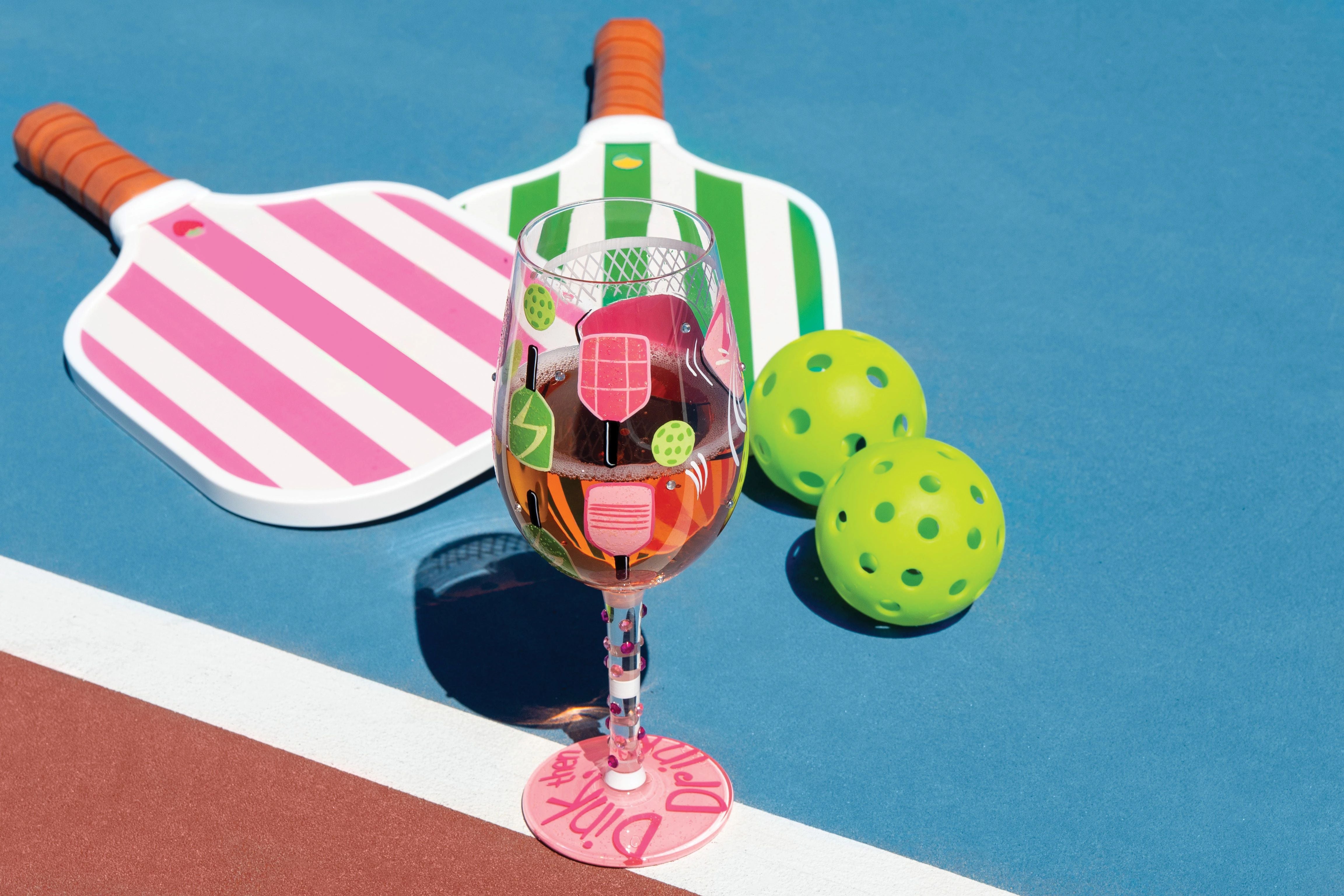 Dink then Drink Wine Glass- Lolita -Hand-Painted