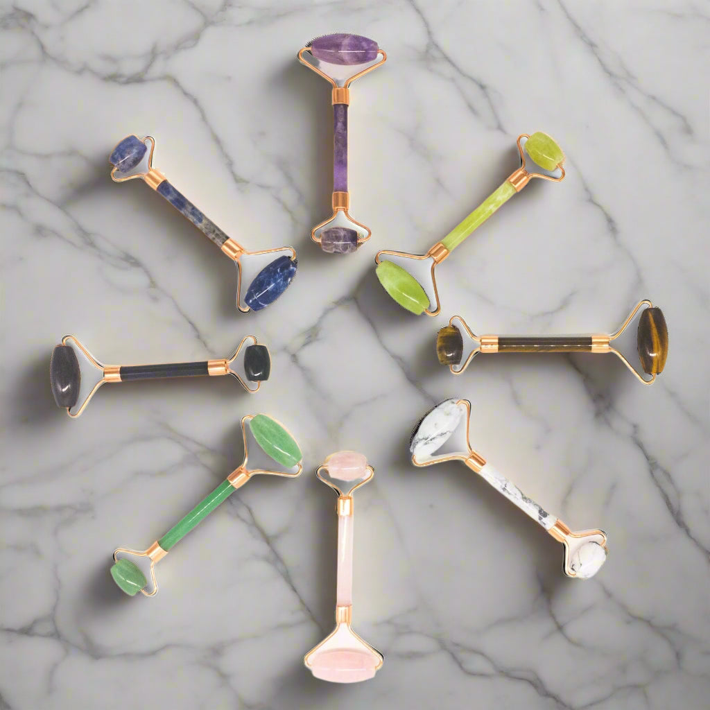 Copper & Crystal Face Roller - Massager - AroundTheWineCooler