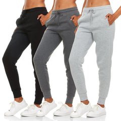 BottomLine 3 Pack Sweatpants Women, Comfortable Womens Sweatpants, Fleece Womens Joggers (Available in Plus) Standard 2X Combo 1