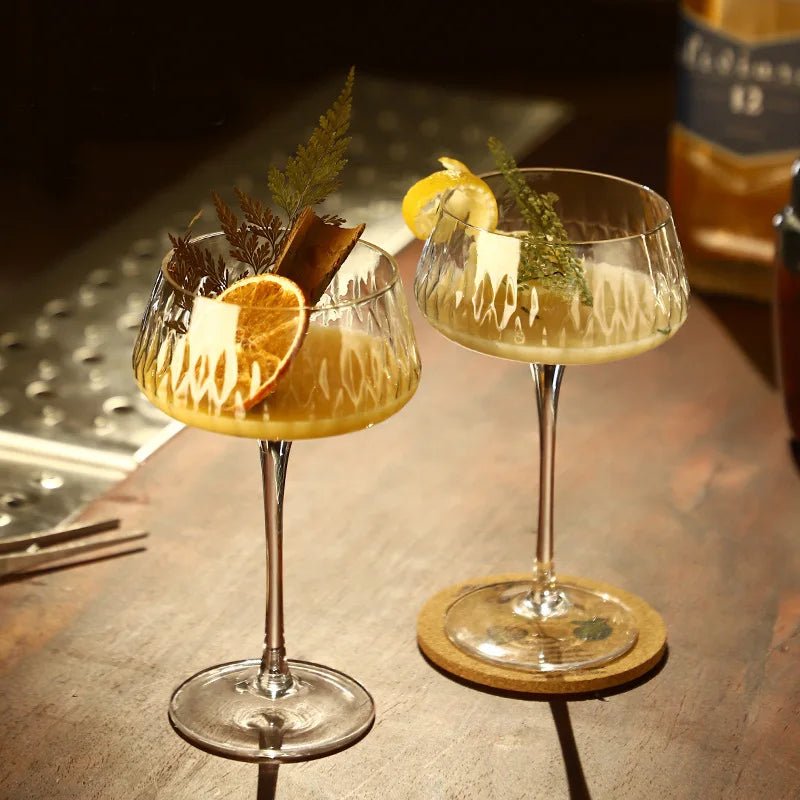 Carved Cocktail Glass Wine - AroundTheWineCooler