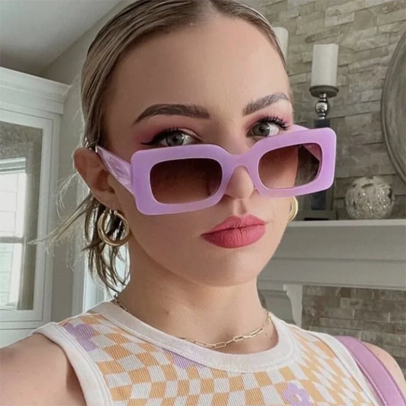 New Vintage Rectangle Sunglasses - AroundTheWineCooler