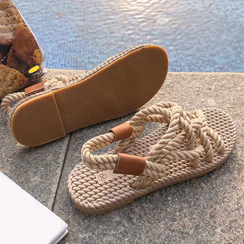 Braided Rope Sandals - AroundTheWineCooler