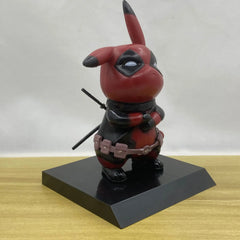 Pikachu Cos Deadpool Figure Q-Version Pikachu Action Figures Statue Model Desk Decoration Collection Dolls Toys Chrismas Gift