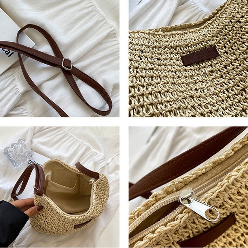 Casual Summer Shoulder Straw Bag - AroundTheWineCooler