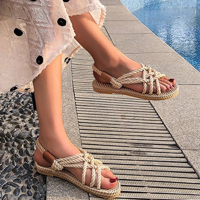 Braided Rope Sandals - AroundTheWineCooler