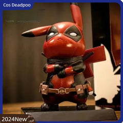 Pikachu Cos Deadpool Figure Q-Version Pikachu Action Figures Statue Model Desk Decoration Collection Dolls Toys Chrismas Gift