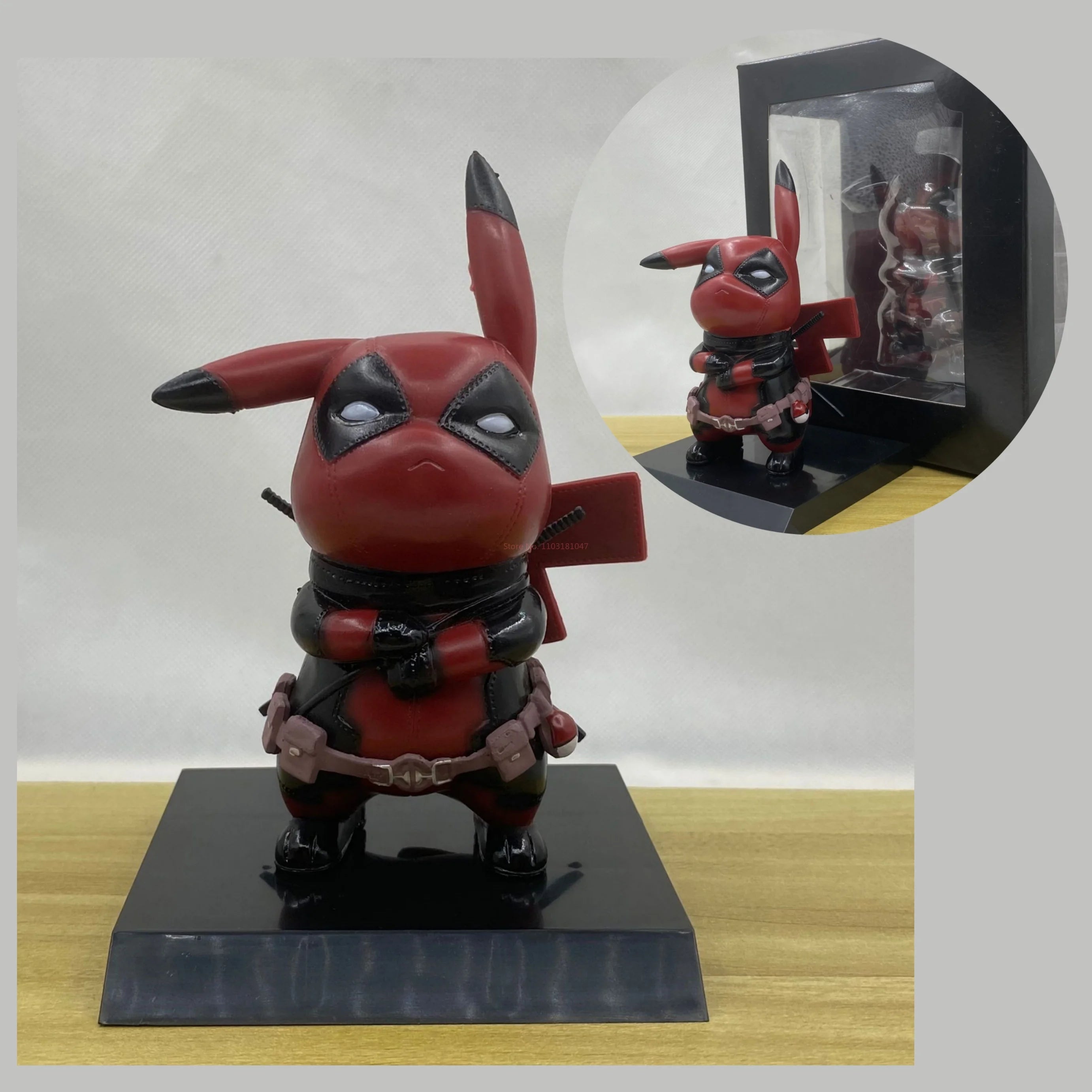 Pikachu Cos Deadpool Figure Q-Version Pikachu Action Figures Statue Model Desk Decoration Collection Dolls Toys Chrismas Gift