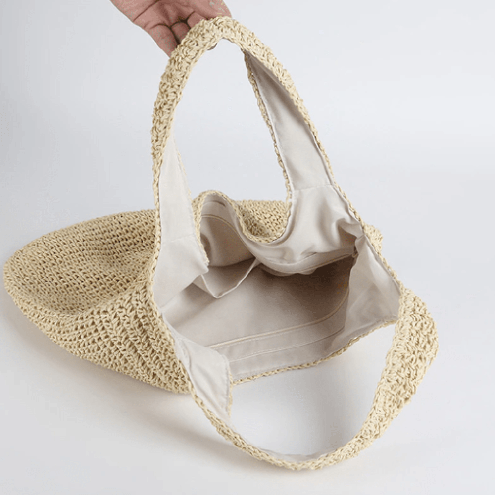 Summer Shoulder Straw Tote - AroundTheWineCooler