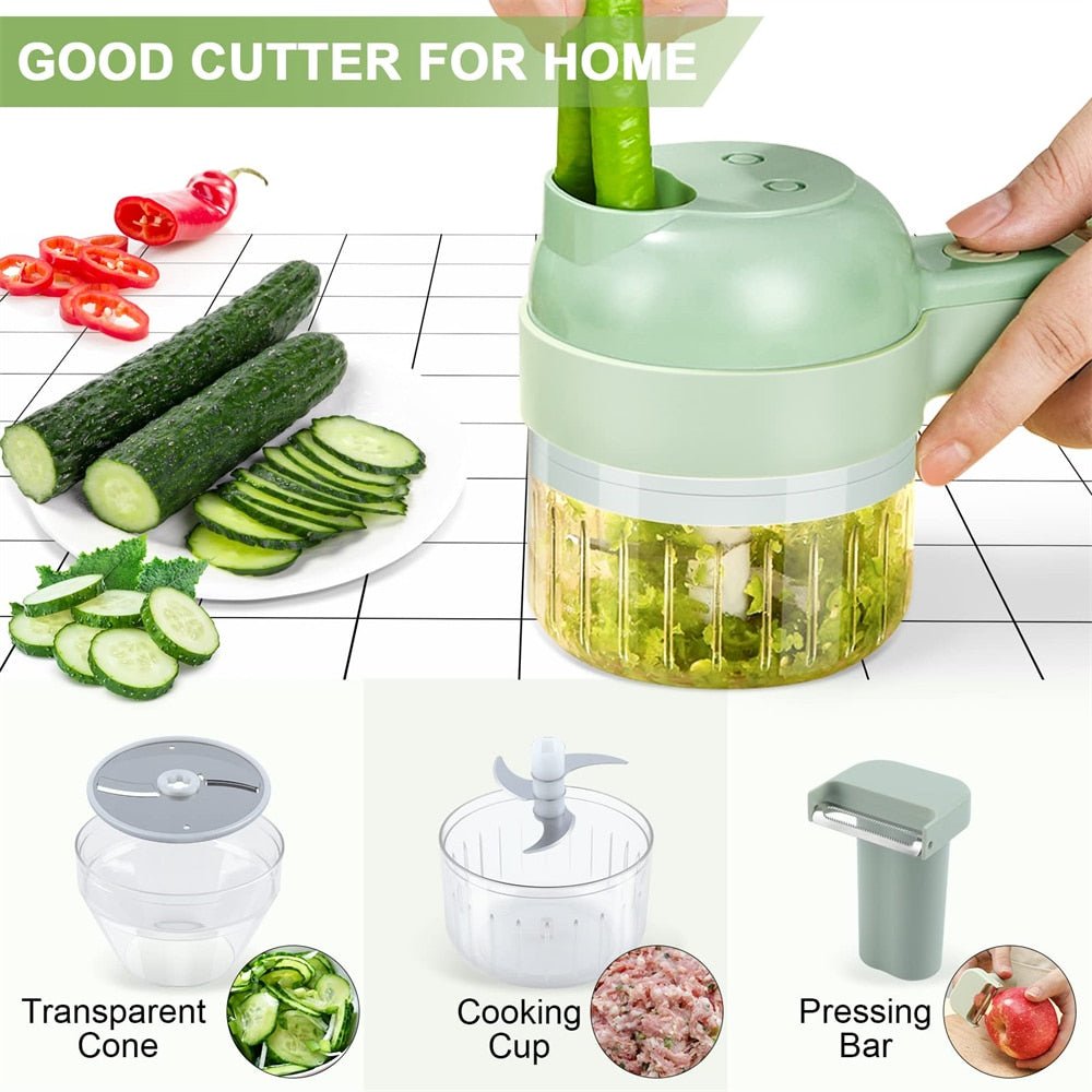 Portable Handheld 4 in 1 Electric Vegetable Slicer - AroundTheWineCooler