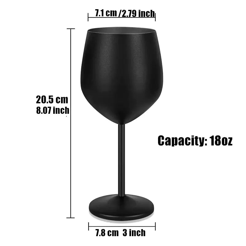 Stainless Steel Wine Glasses with Black Plating - AroundTheWineCooler