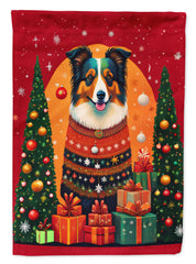 Collie Holiday Christmas Garden Flag