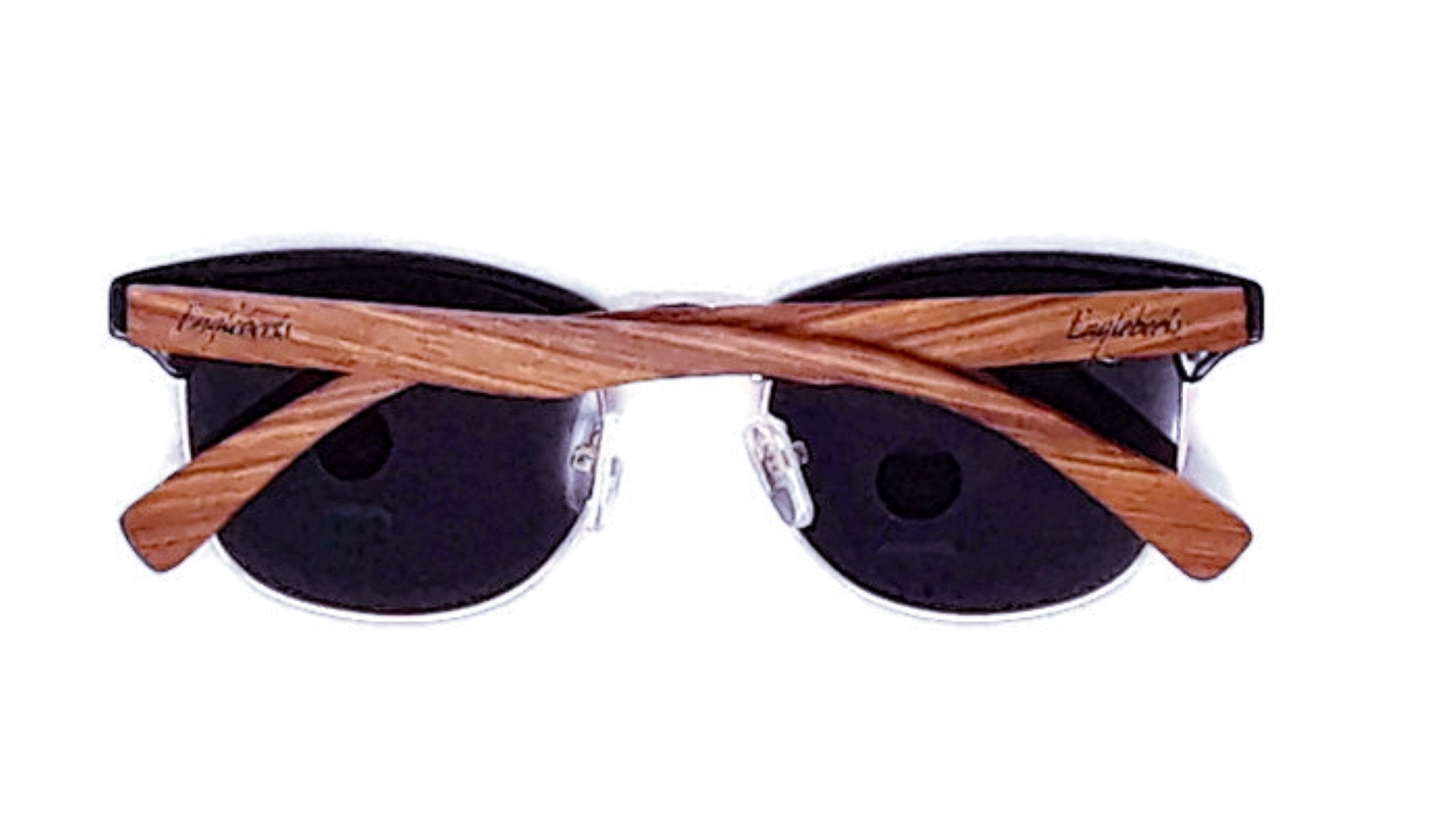Real Walnut Wood Club Style Sunglasses, Polarized Lenses - AroundTheWineCooler