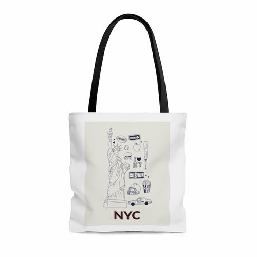 Symbols of NYC Everyday Tote Bag Medium - AroundTheWineCooler