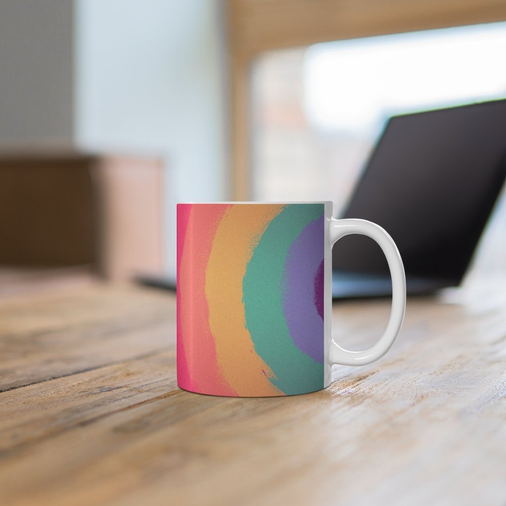 Rainbow Love Wins Mug 11oz - AroundTheWineCooler