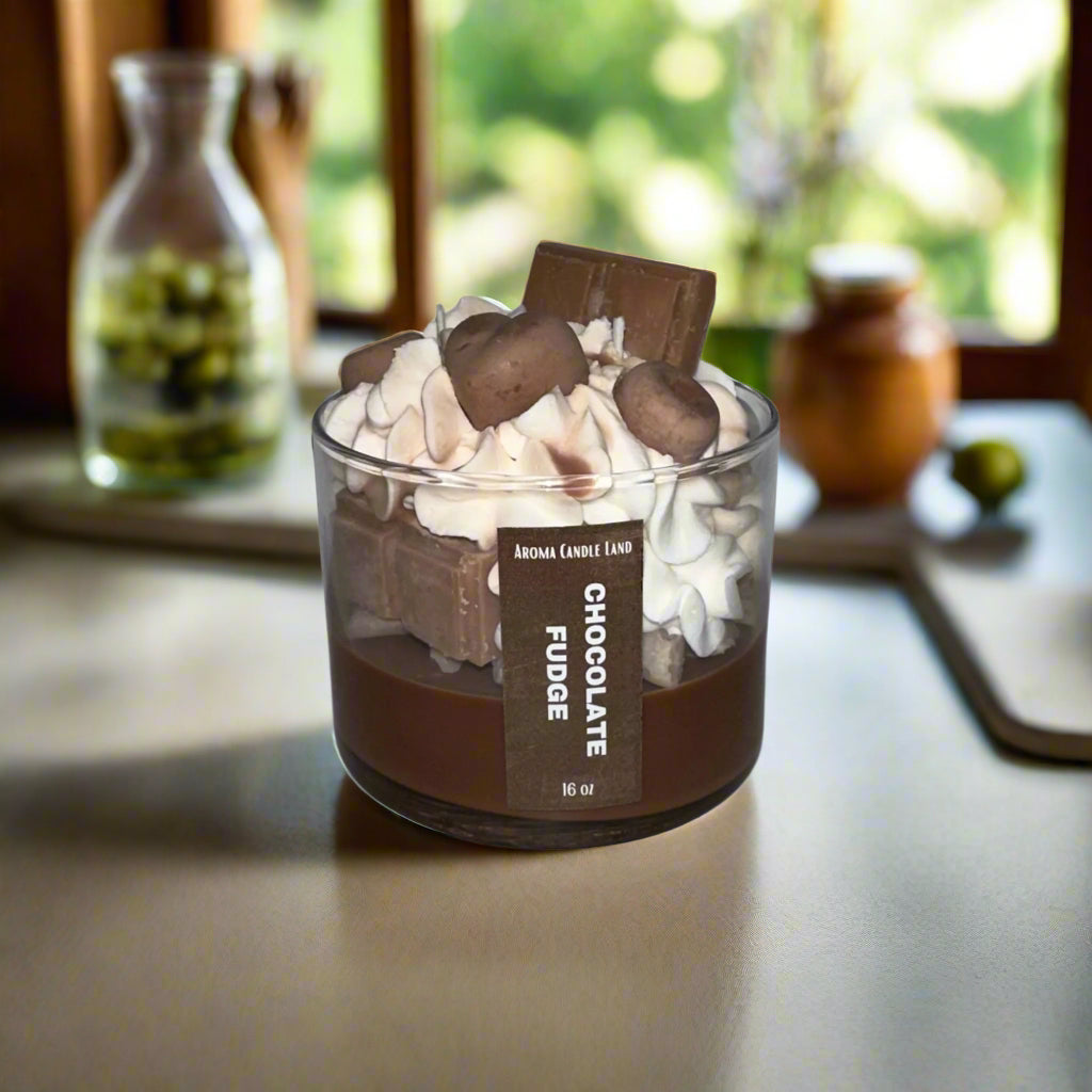 Chocolate Fudge Decorative Candle - AroundTheWineCooler