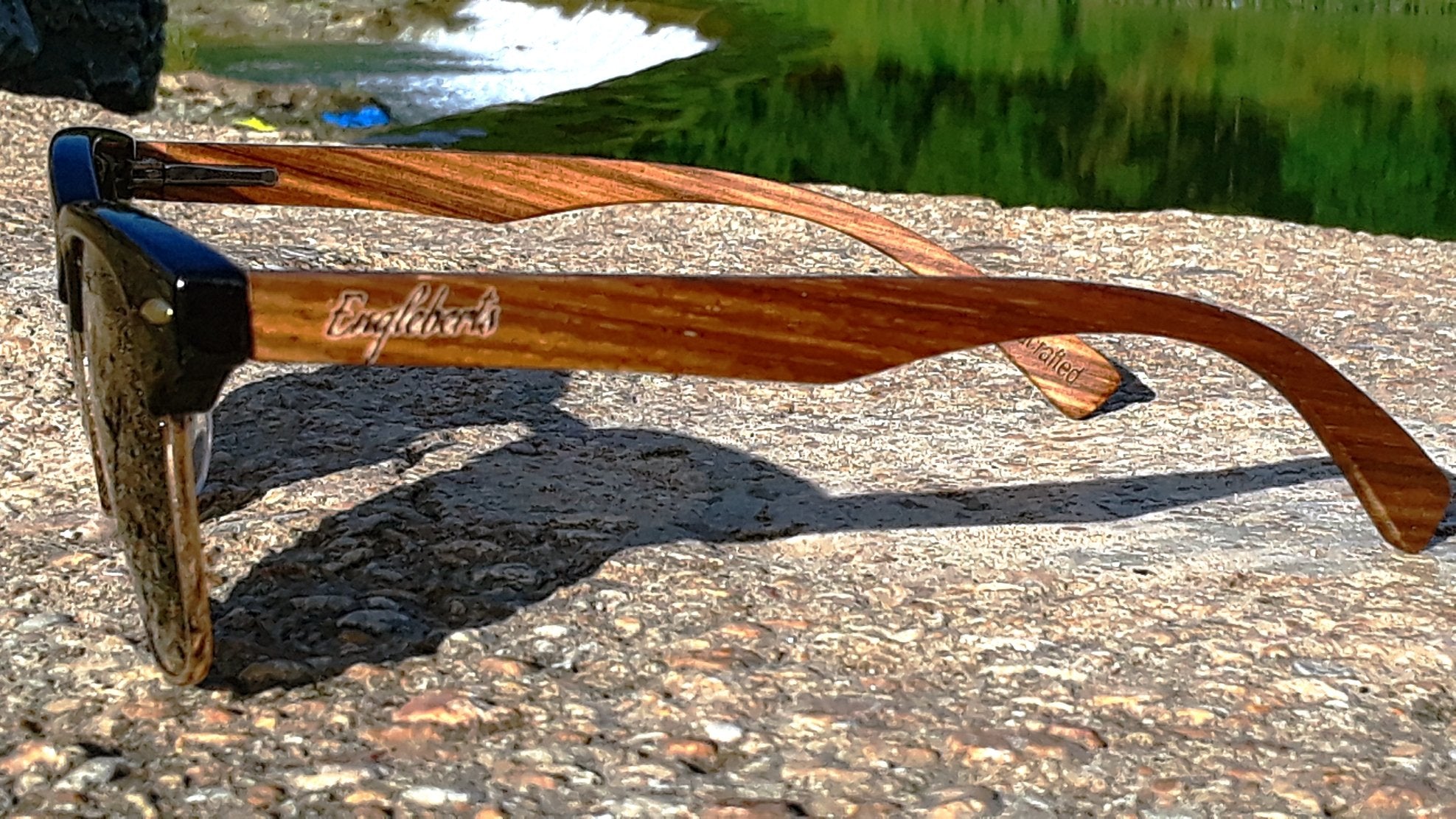 Real Walnut Wood Club Style Sunglasses, Polarized Lenses - AroundTheWineCooler