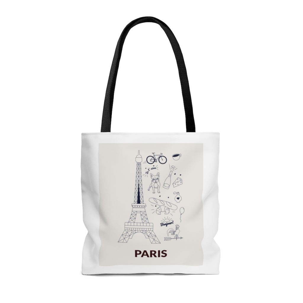 Symbols of PARIS Everyday Tote Bag Medium - AroundTheWineCooler