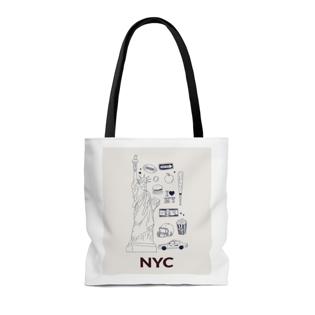 Symbols of NYC Everyday Tote Bag Medium - AroundTheWineCooler
