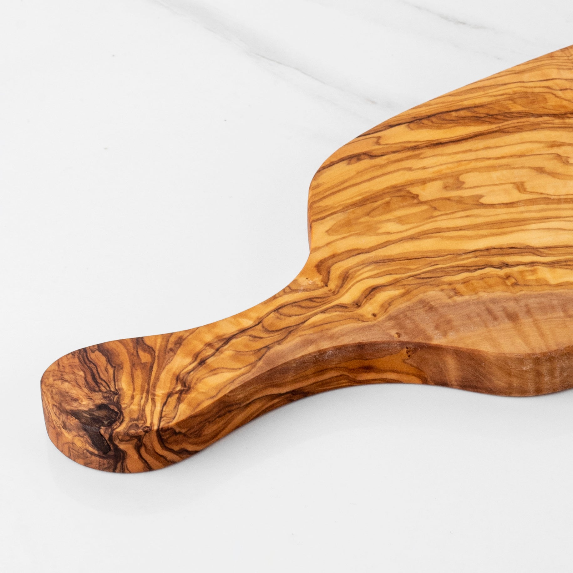 Handmade Olive Wood Rectangular Cutting Board with Handle - AroundTheWineCooler