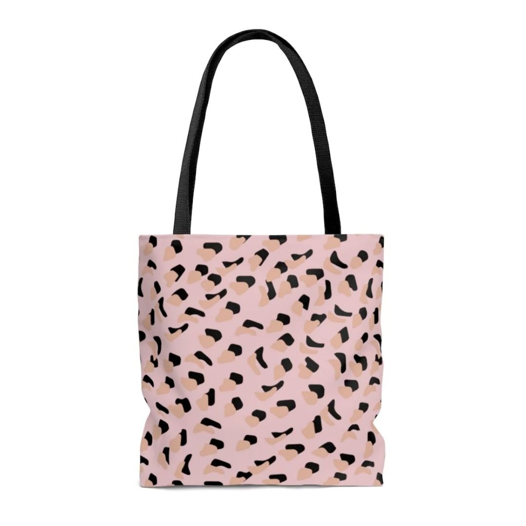 Pink Leopard Print Shopper Tote Bag Medium - AroundTheWineCooler