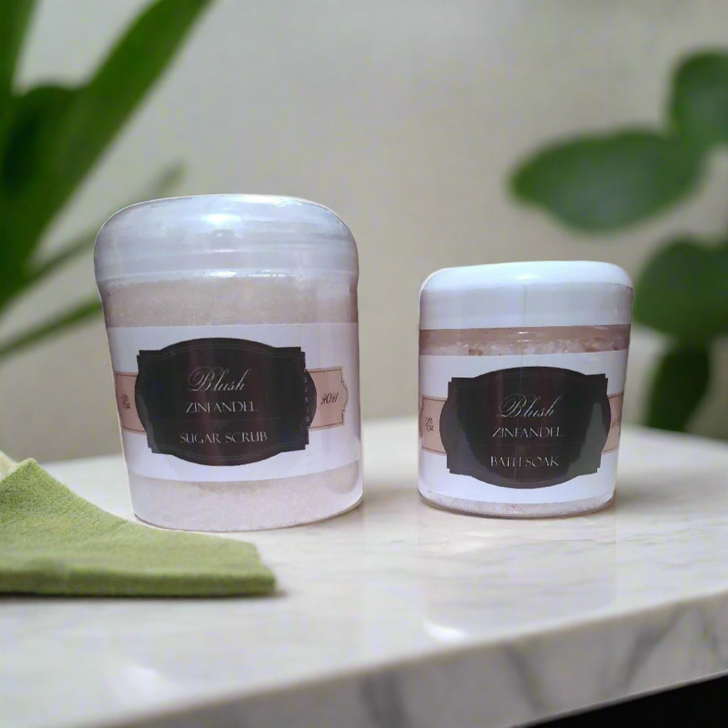Blush Zinfandel Scrub & Bath Soak Bundle - AroundTheWineCooler