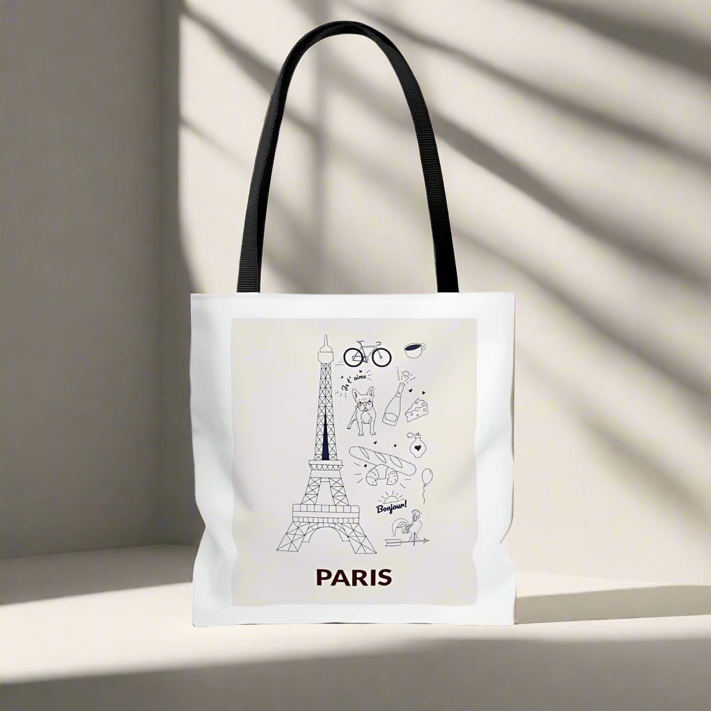Symbols of PARIS Everyday Tote Bag Medium - AroundTheWineCooler