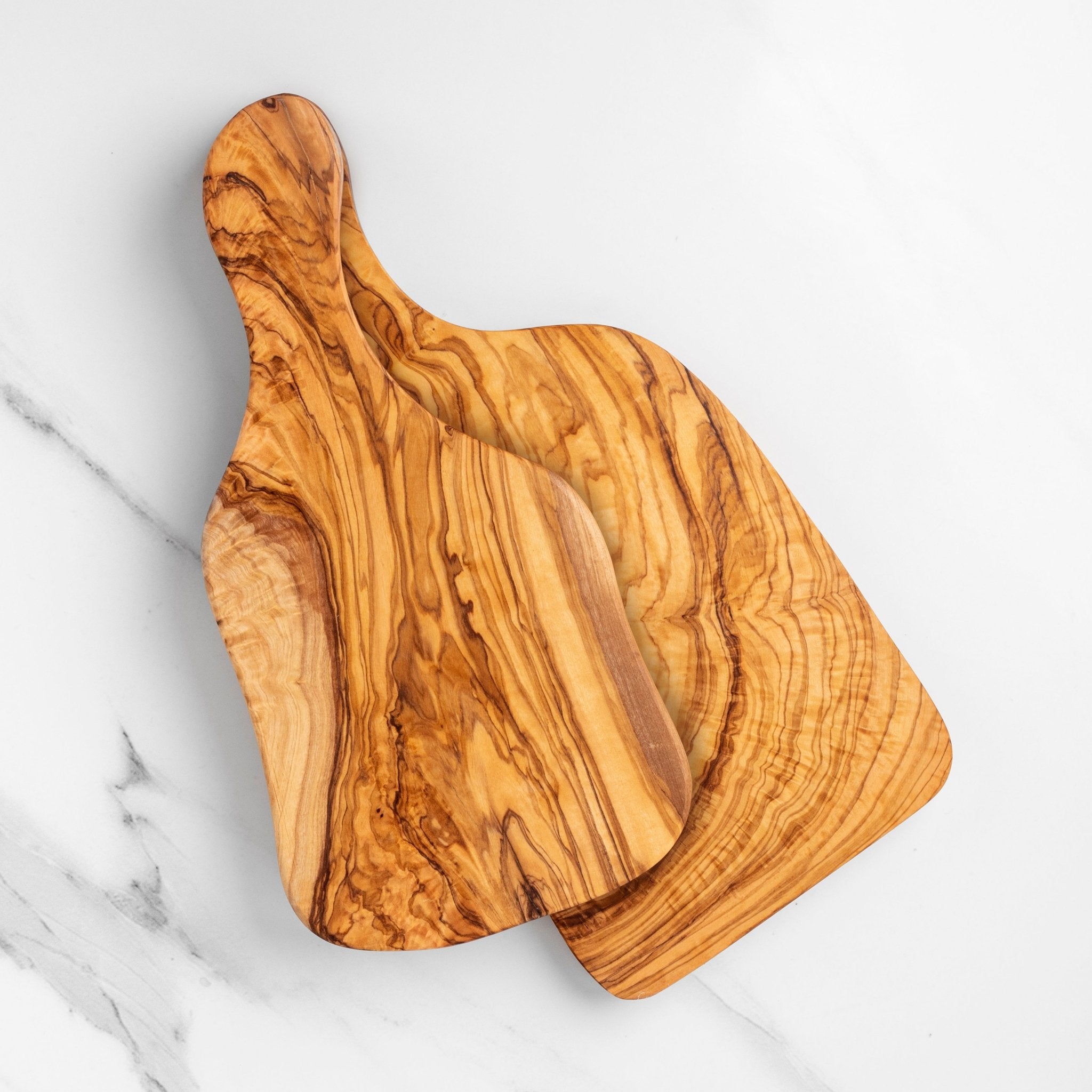 Handmade Olive Wood Rectangular Cutting Board with Handle - AroundTheWineCooler