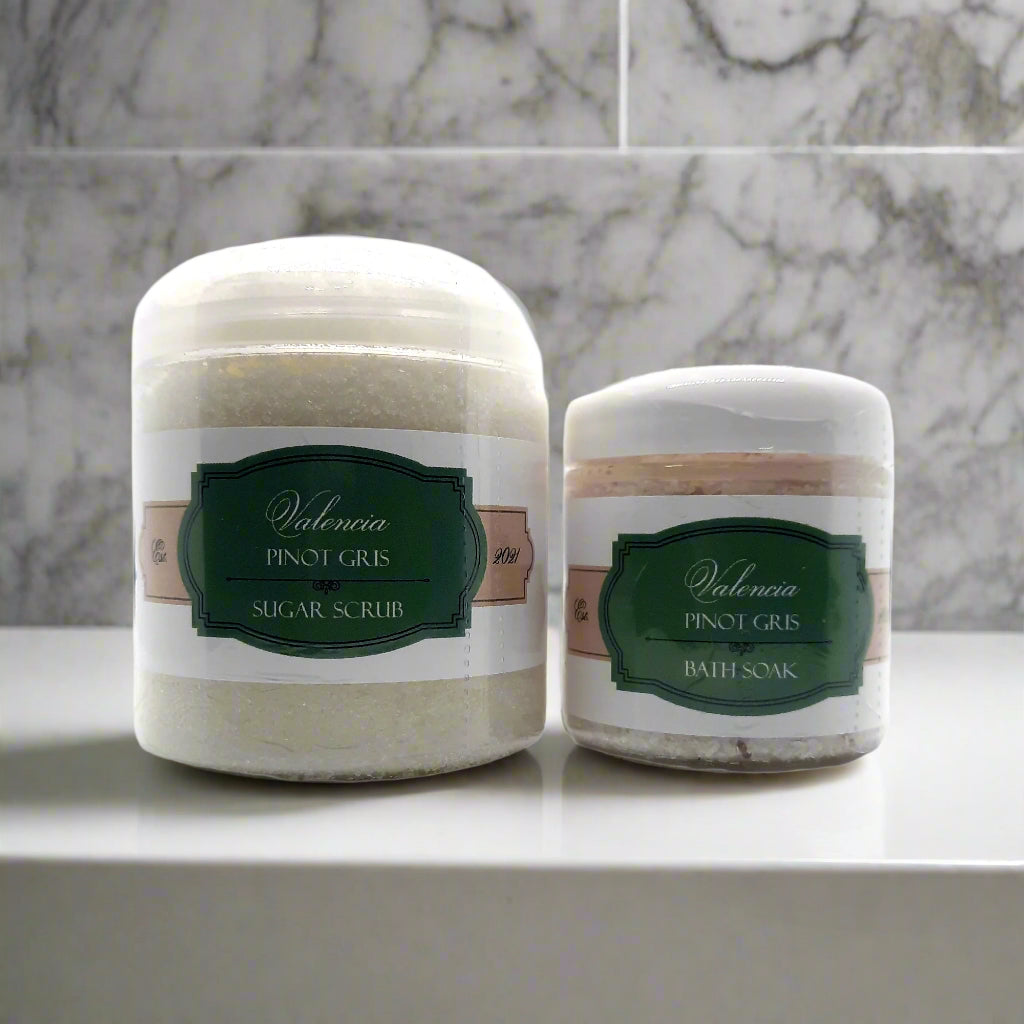 Valencia Pinot Gris Scrub & Bath Soak Bundle - AroundTheWineCooler