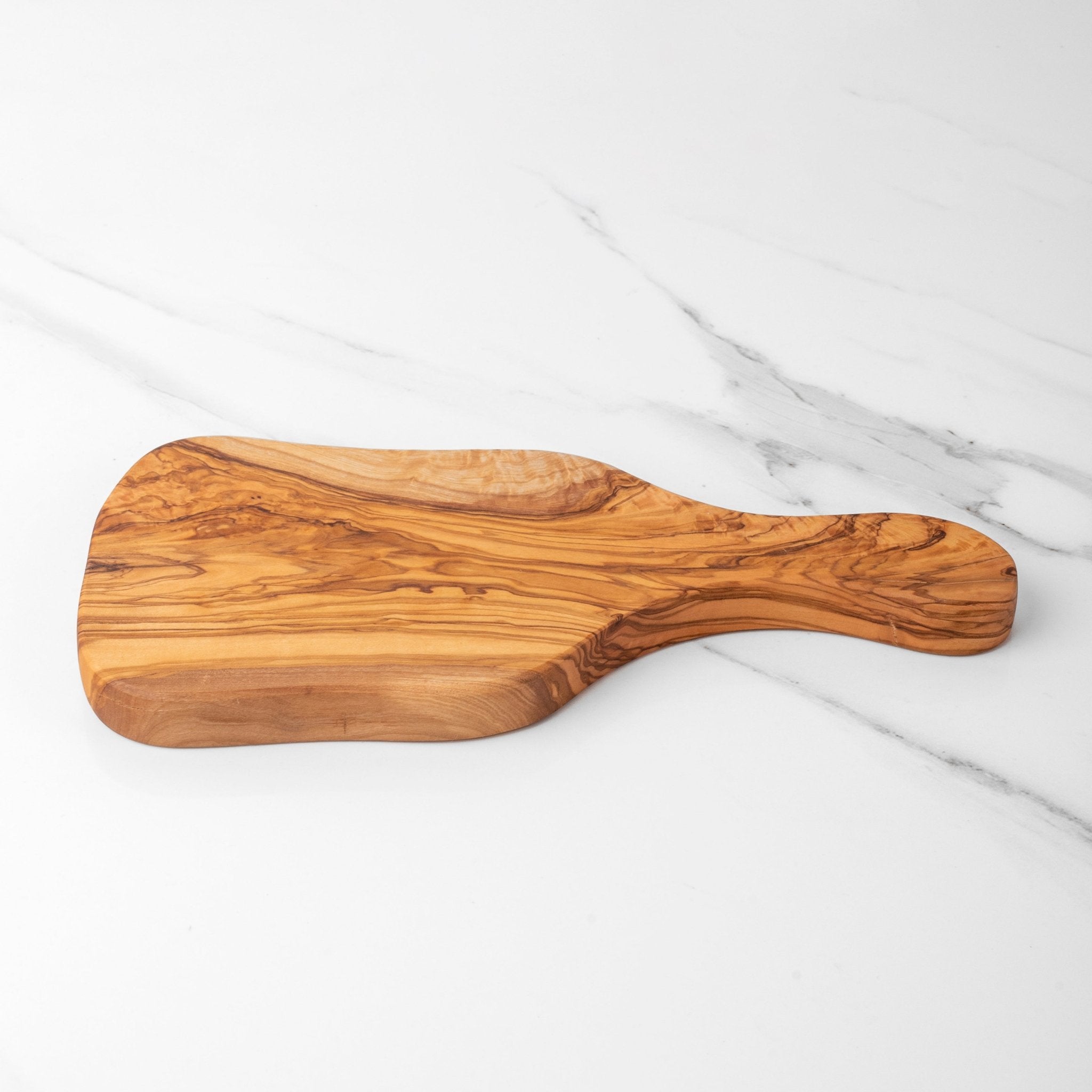 Handmade Olive Wood Rectangular Cutting Board with Handle - AroundTheWineCooler