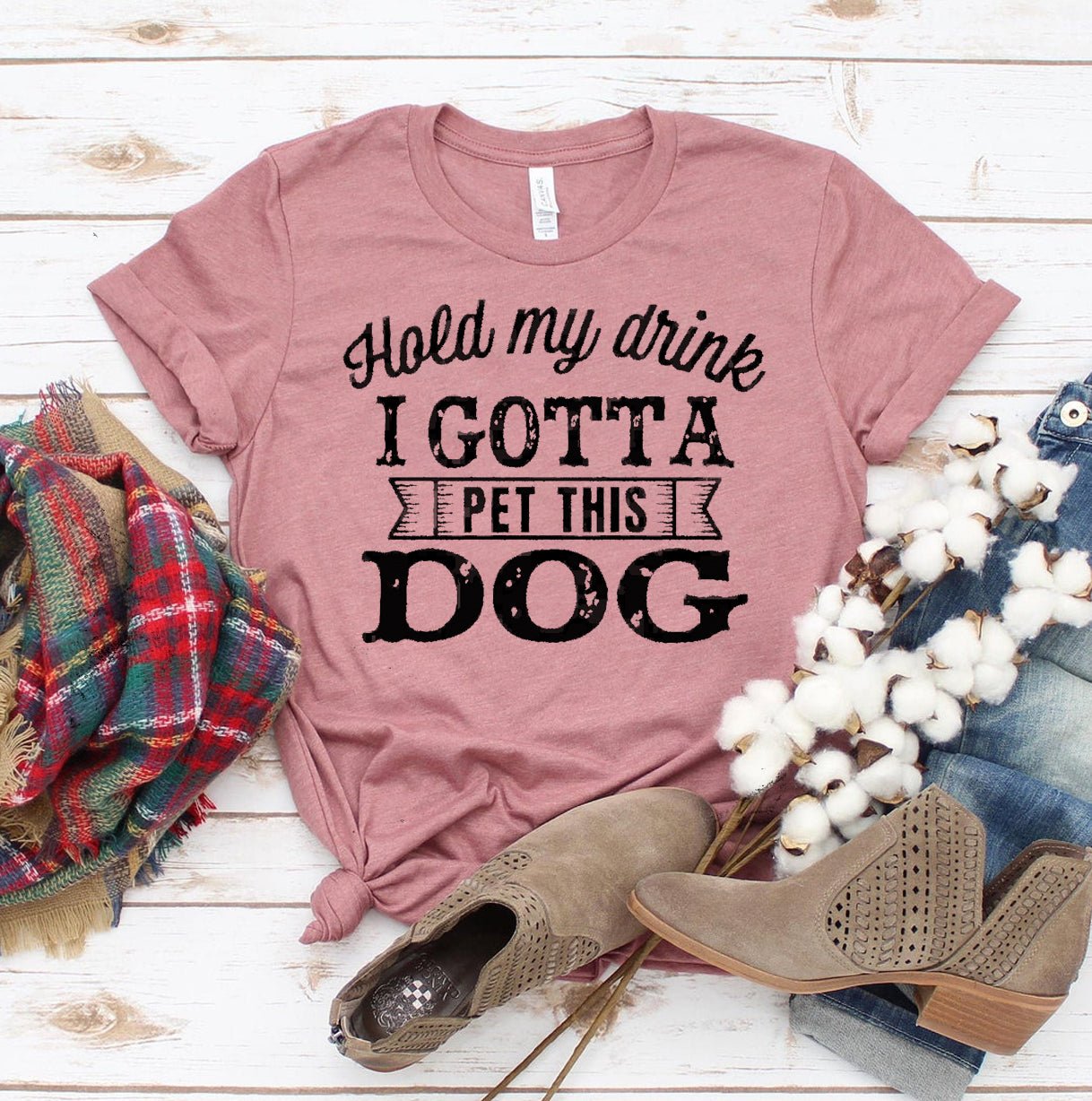 Hold My Drink I Gotta Pet This Dog T-shirt - AroundTheWineCooler