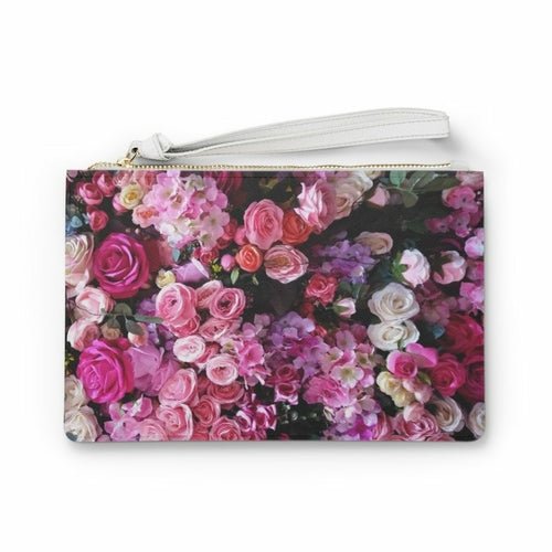 Floral Bouquet Designed Zipped Clutch Bag - AroundTheWineCooler