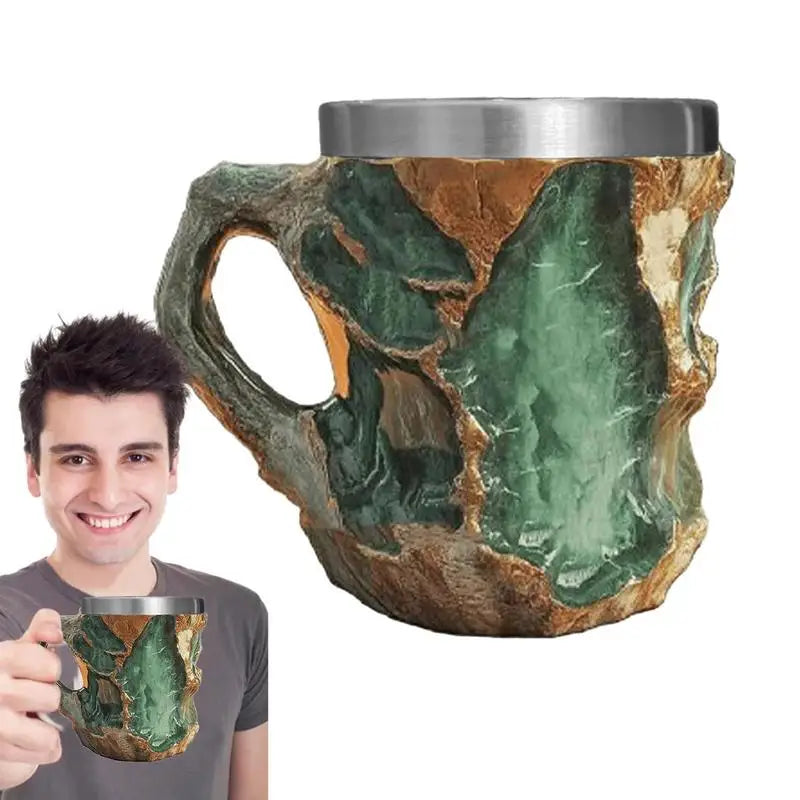 Imitation Mineral Crystal Texture Coffee Mug Exquisite Texture Design Water Cup Agate Texture Hot Cold Water Cup For Boys Girls