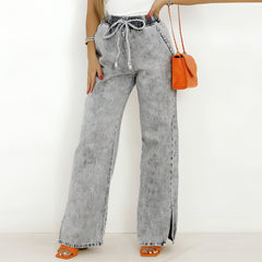 All - matching Light Color Casual Wide - leg Pants - AroundTheWineCooler