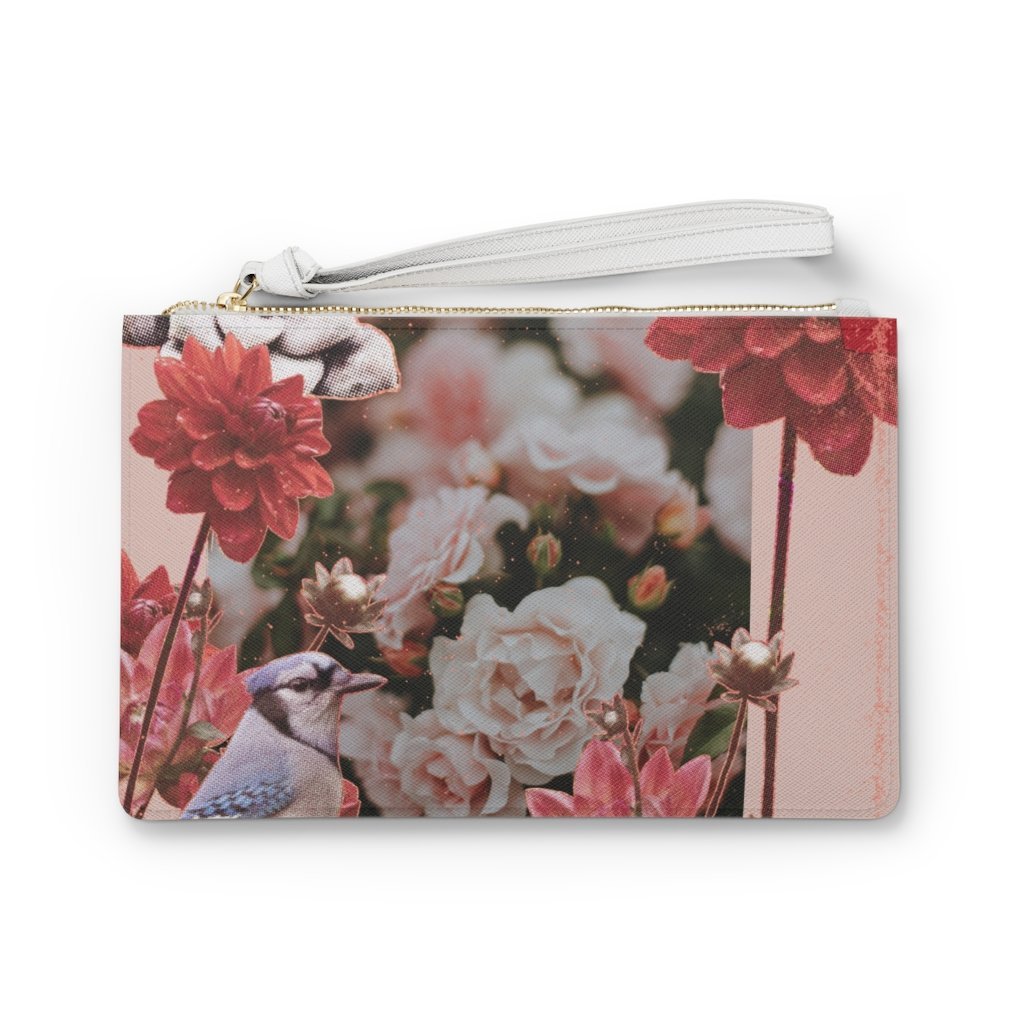 Floral Grunge Design Zipped Clutch Bag - AroundTheWineCooler