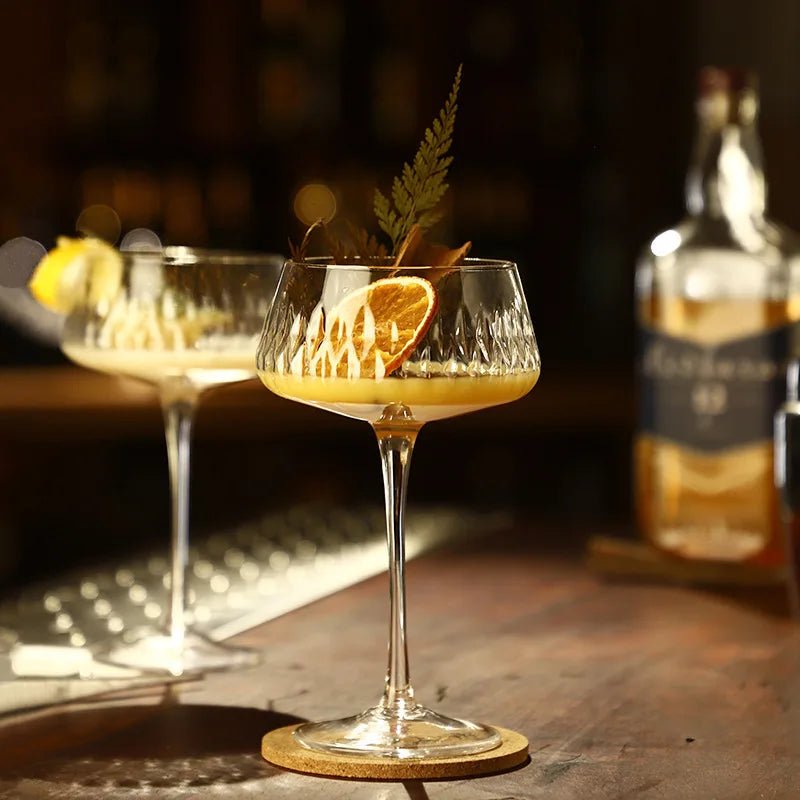 Carved Cocktail Glass Wine - AroundTheWineCooler