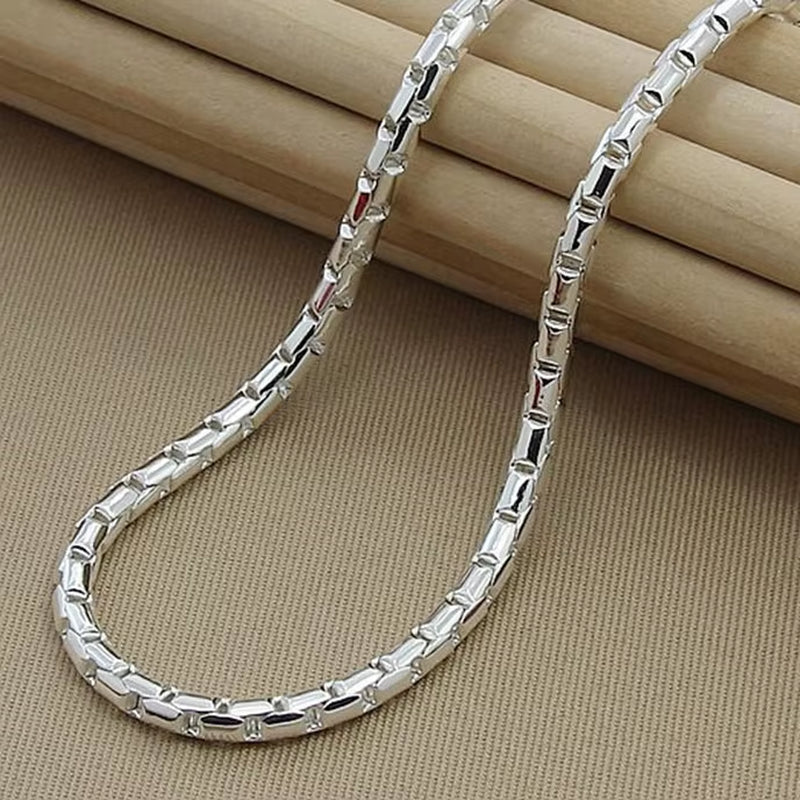 Top Quality 925 Stamped Silver Plated 4Mm 18''46Cm Snake Chains Necklace for Men'S Jewerly Wholesale N158 - AroundTheWineCooler