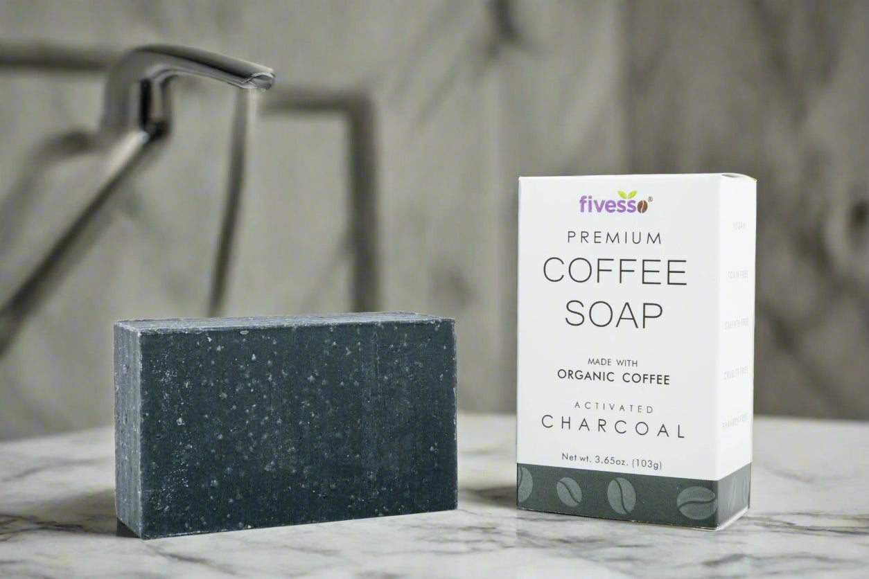 Activated Charcoal - Premium Coffee Soap Bar - AroundTheWineCooler