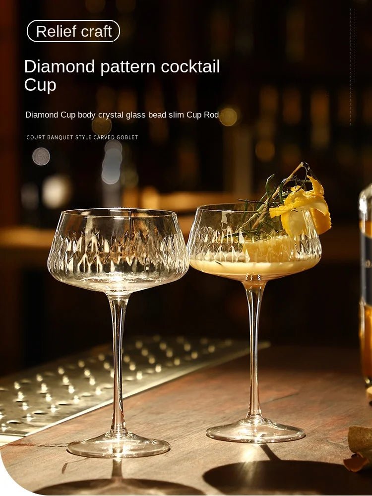 Carved Cocktail Glass Wine - AroundTheWineCooler