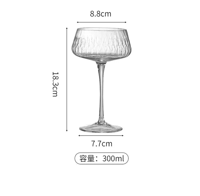 Carved Cocktail Glass Wine - AroundTheWineCooler