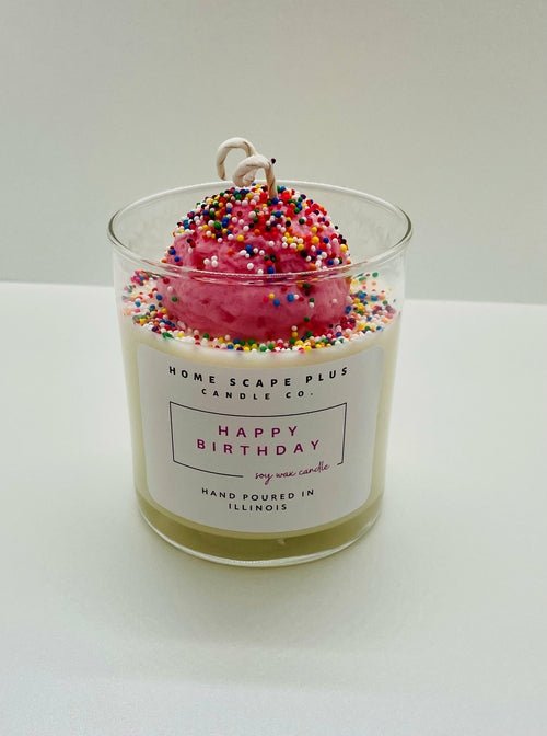 Happy Birthday Candle - Ice Cream Scoop - AroundTheWineCooler