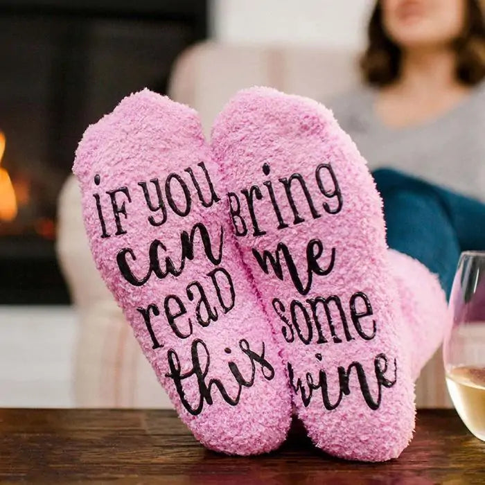 Bring Me Some Wine Printed Socks