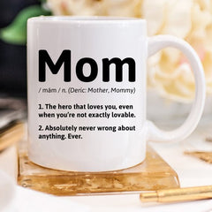 Mom Definition - 11oz White Ceramic Coffee Mug - AroundTheWineCooler