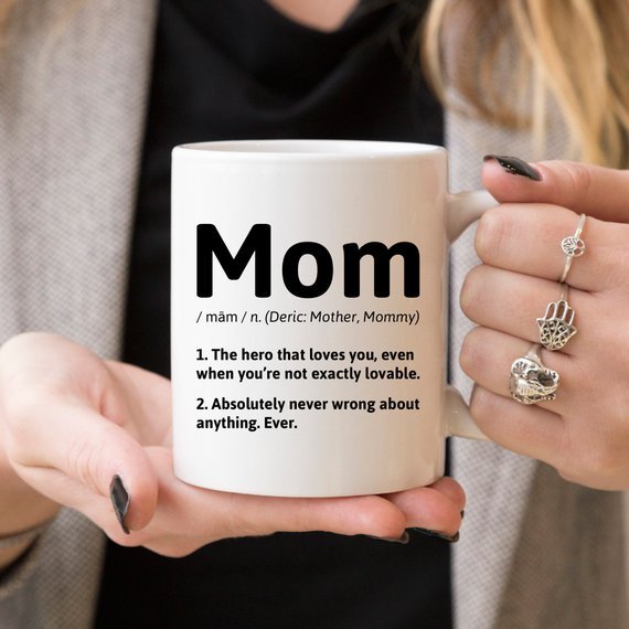 Mom Definition - 11oz White Ceramic Coffee Mug - AroundTheWineCooler
